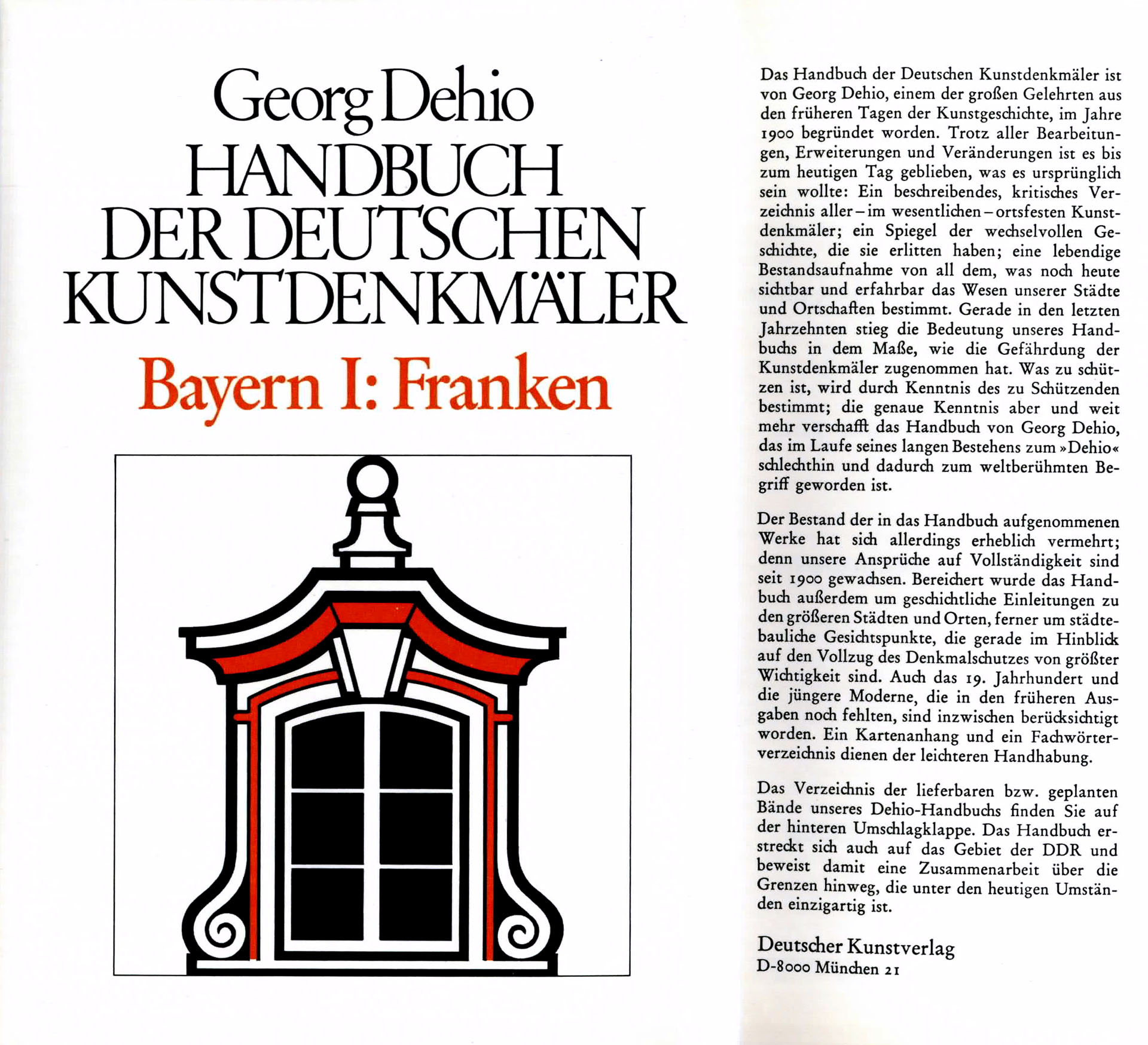 Handbuch der deutschen Kunstdenkmäler (Bayern 1: Franken) - Dehio, Georg